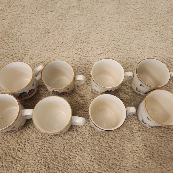 Farm Country Set Of 8 Cups International Stoneware Mugs Heartland House Cottage - Picture 4 of 5